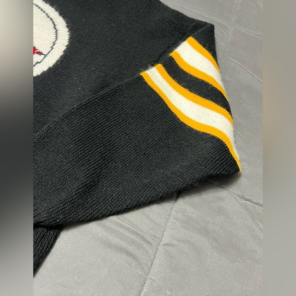 Vintage Pittsburgh Steelers Sweater Men's Large Black Knit Barrel II Acrylic USA - Picture 5 of 10
